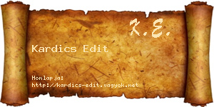 Kardics Edit névjegykártya